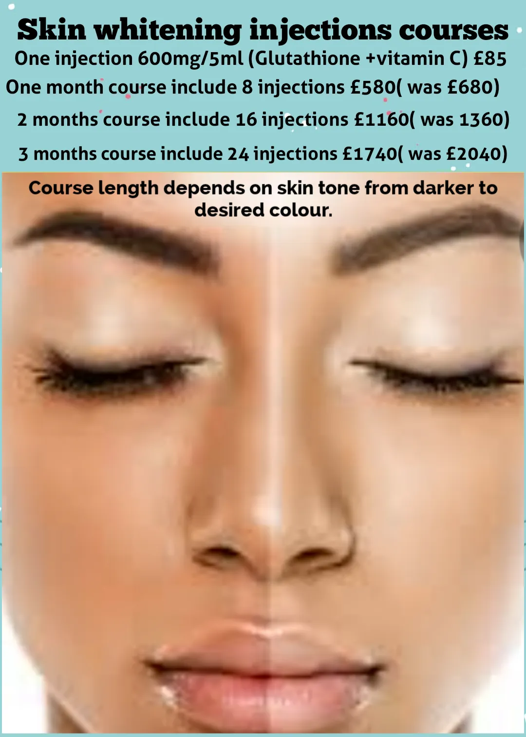 31849 skin whitening injection before after